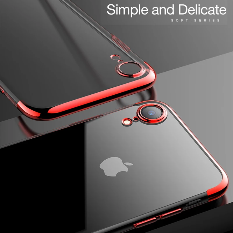 

Soft TPU Case For iPhone X 10 Cover For iPhone 5.8 6.1 6.5 2019 6s 6 8 7 Plus XR XS Max Anti-scratch Electroplating Phone Bags