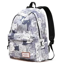 Женский рюкзак для путешествий, милые школьные сумки с принтом кошек для девочек-подростков, водонепроницаемый рюкзак для ноутбука, рюкзак Mochila