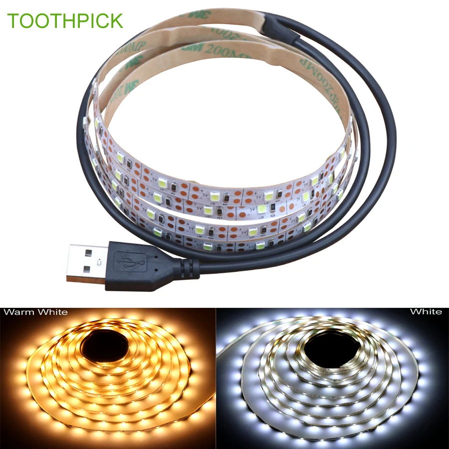 USB LED Strip Light SMD3528/2835 DC 4.5V/5V/6V Not Waterproof Tape LED