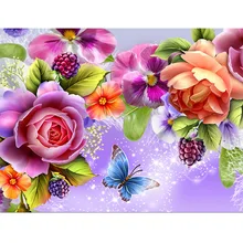 На заказ Алмазная картина eigen foto цветок бабочка 5d Мандала картина Полная площадь/круглые фильмы для украшения дома птица