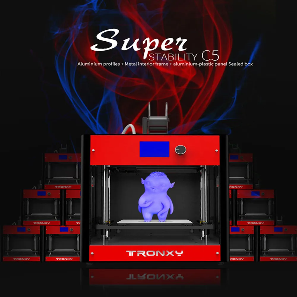 

2018 Newest tronxy C5 completed 3D Printer FDM Printing Full Metal High Precision Printing Size 210*210*210mm High Quality