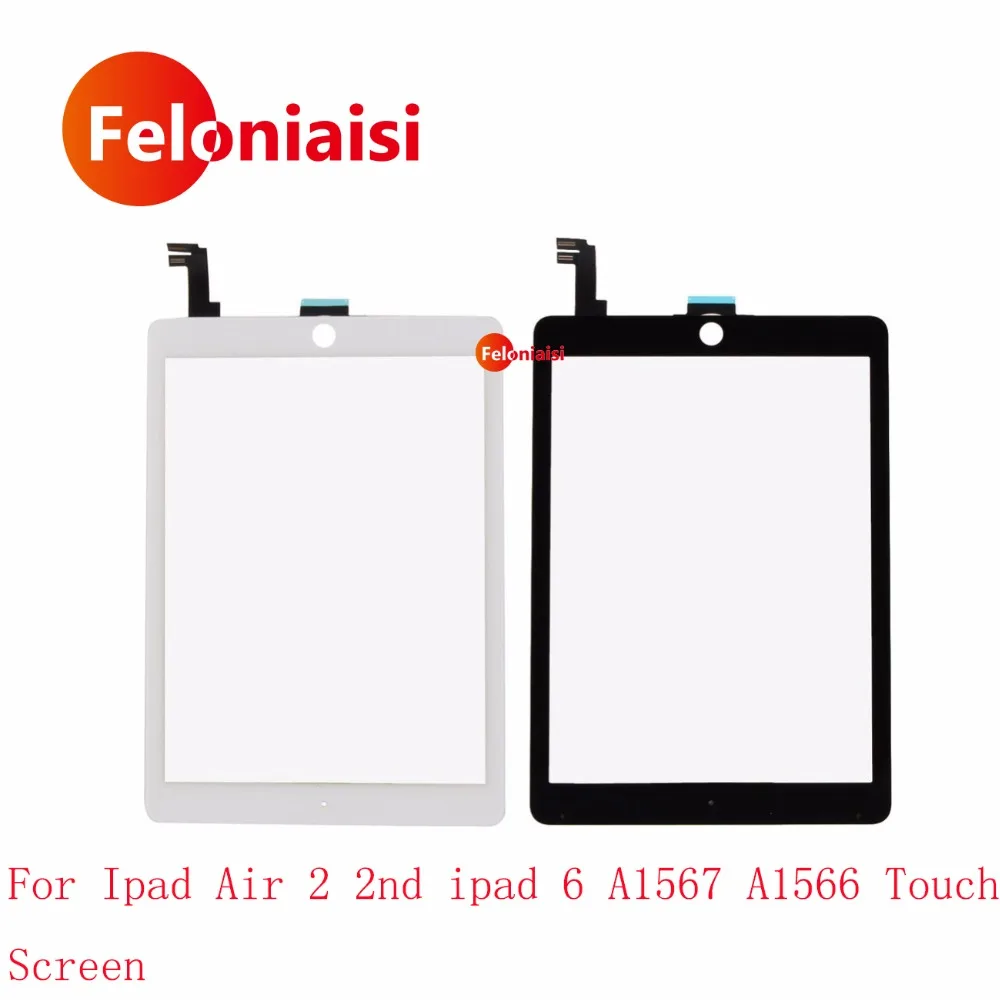 20 шт./лот DHL EMS 9,7 "для ipad Air 2 2nd ipad 6 A1567 A1566 Сенсорный экран планшета Сенсор Панель спереди Стекло объектив белый черный