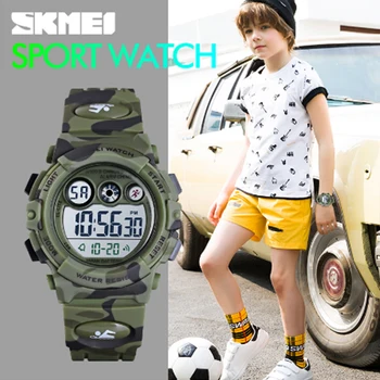 

SKMEI Sport Digital Kids Watches LED Electronic 50M Waterproof Watch Children LED+EL Lights Alarm Clock Wristwatch Boys Girls
