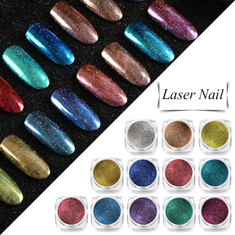 

Mtssii Starry Nail Glitter Powder Holographic Laser Glitters Dust Manicure Nail Art Decorations 0.2g/box Nail Art Pigment Powder
