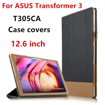 

HUWEI Case For ASUS Transformer 3 Protector Smart cover Leather Tablet PC For Asus T305CA t305 Cases 12.6" PU Protective Sleeve
