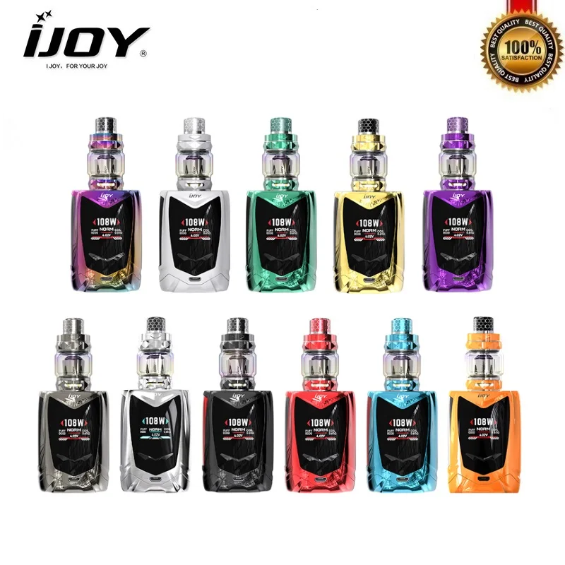 

IJOY Avenger Baby Kit 2ml Diamond Baby Vape Tank 108W Box Mod with 2 20350 2800mah Battery Vaporizer DMB Coil AI Voice Control