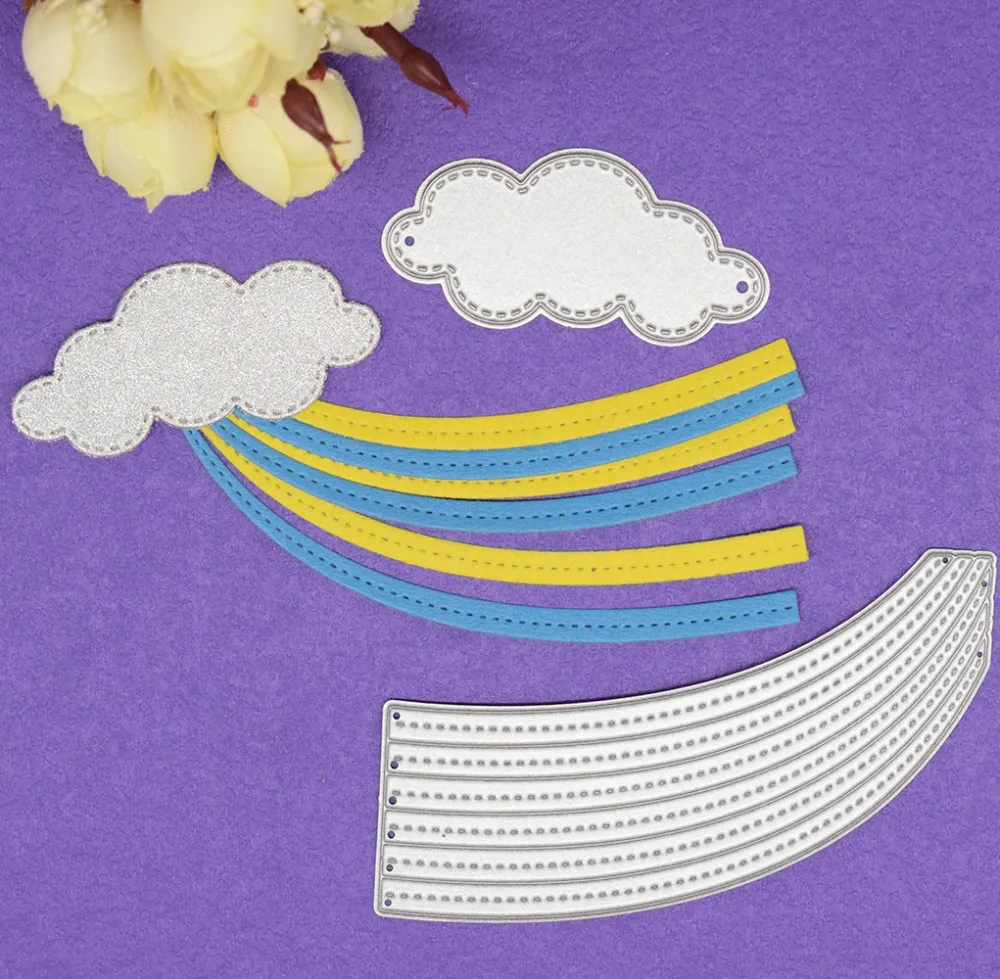 

Sunshine Rainbows Cloud Metal Cutting Dies Weather Cutting Dies Scrapbooking Embossing Stencil Card DIY Crafts Stamp Decoration