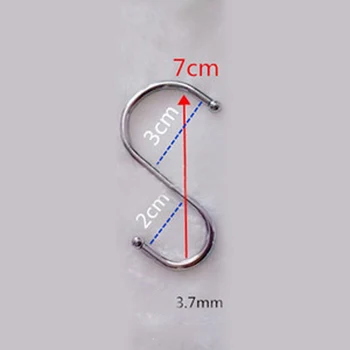 

10pcs Stainless Steel S Hooks Kitchen Meat Pan Utensil Coat Clothes Hanger Hang