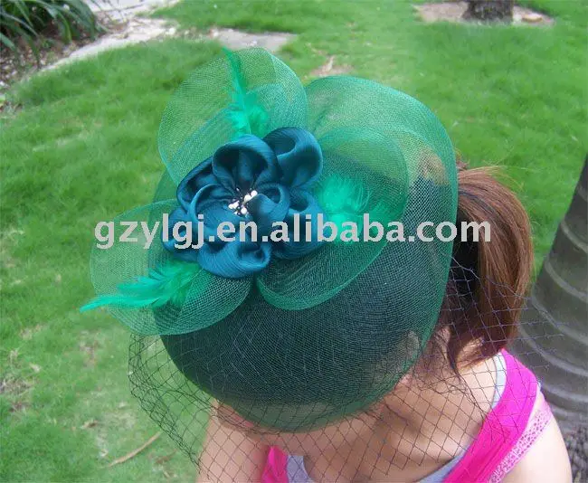 

Fashion FASCINATOR ,dances,races,weddings,Party HAT costume Green h049