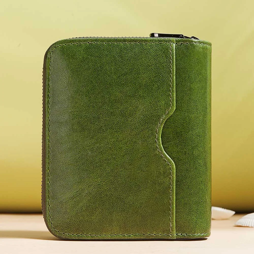 KAVIS гравировка натуральная кожа держатель для карт Женский кошелек женский зеленый цвет портмоне маленький Многофункциональный Portomonee с именем