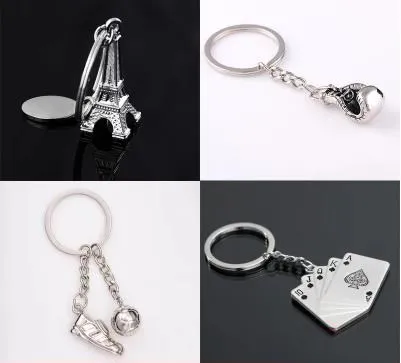 

World Cup Football Shoes Car Keychain Creative Keyring Bags Hanging Gifts Paris Tower Chain Small Gifts-219