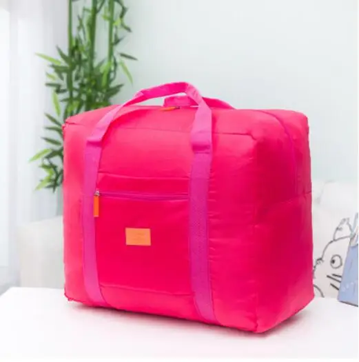 Модная Водонепроницаемая дорожная сумка большой емкости Женская нейлоновая складная сумка унисекс дорожные сумки для багажа дорожные сумки в стиле унисекс - Цвет: RoseRed