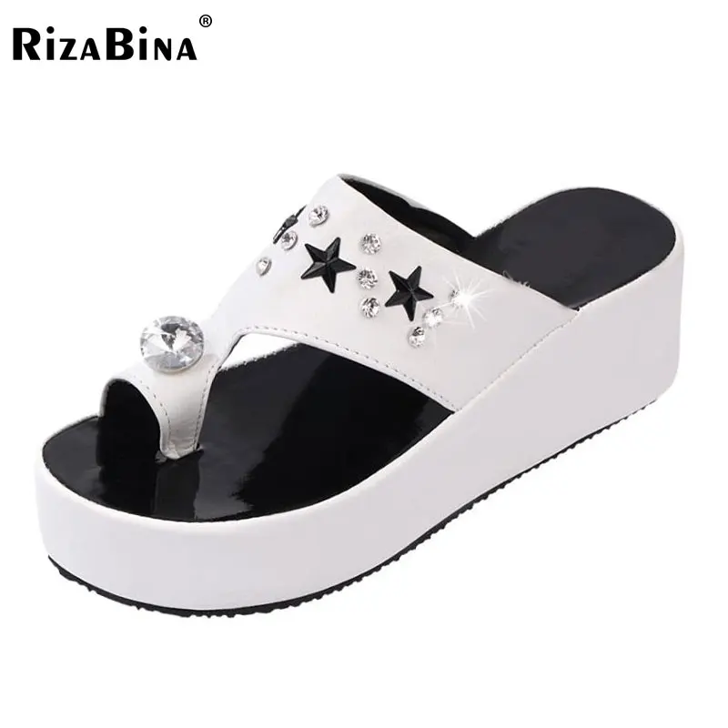 RizaBina ladies flats sandals brand designer flip flops women female slippers leisure sweet shoes with flower