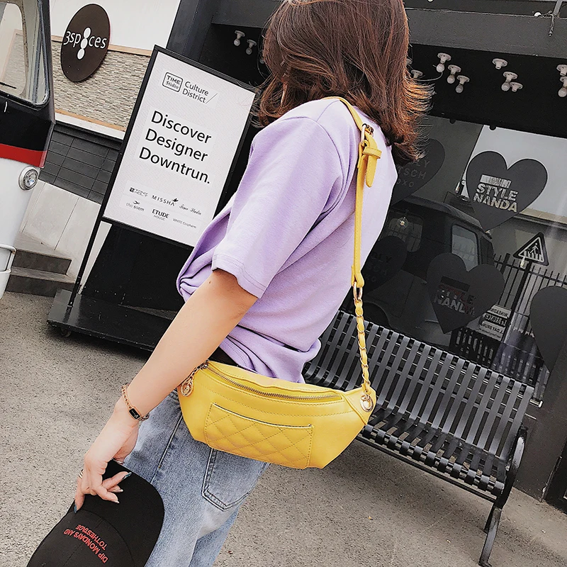 Janespri Fashion Waist Bag Women Fanny Waist Packs High Quality Quilted Belt Bag PU Leather Ladies Handbag Crossbody Chest Bag (16)