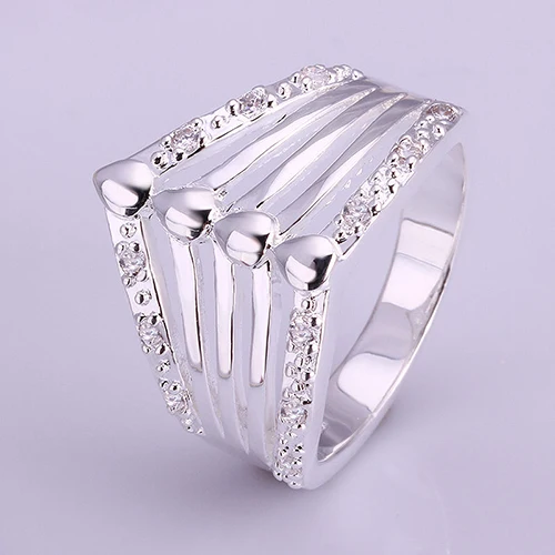 Bluelans Size 8 Women's Men's Multilayer Wedding Party Ring for Lover's Couple Gift