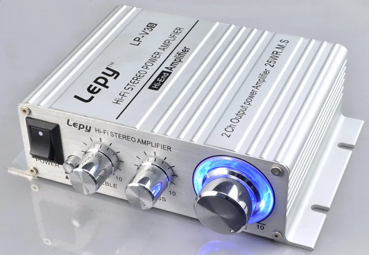 20 шт./лот LEPY Mini V3S 12V Hi-Fi стерео усилитель MP3 iPod автомобильный усилитель