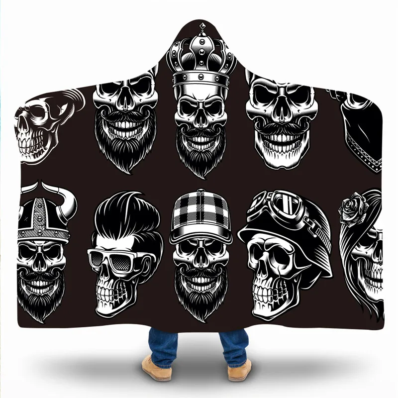Флисовое одеяло Deken Skull Couverture Polaire Adulte Plaide декоративное Frazadas De Cama Invierno Manta Para sofaa |
