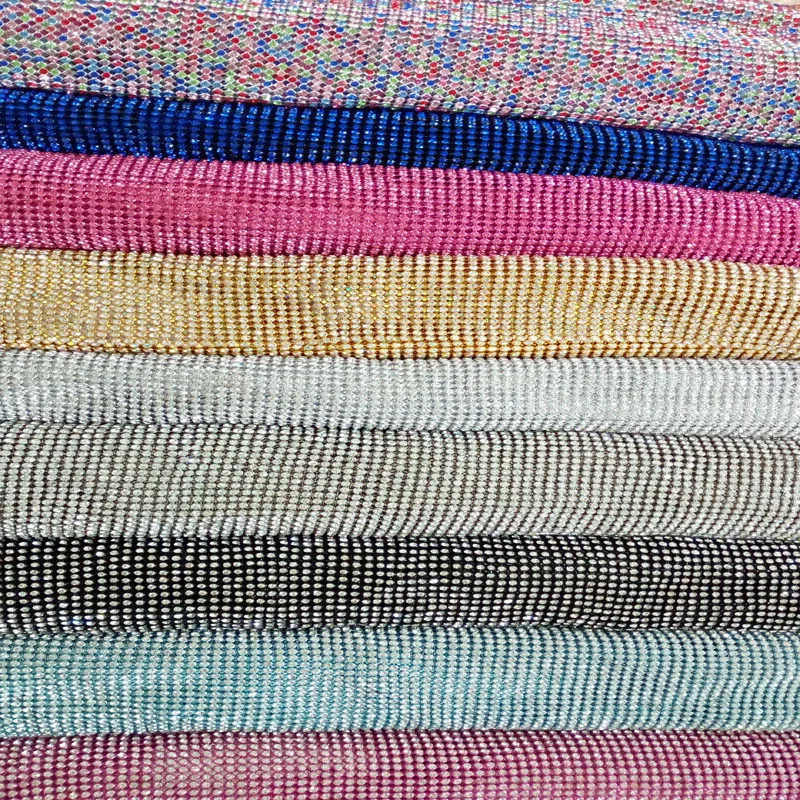 

4.5x100cm Colorful Rainbow Rhinestone Metal Rhinestone Mesh Trim Crystal Rhinestone for DIY Sewing bridal dress garment shoe bag