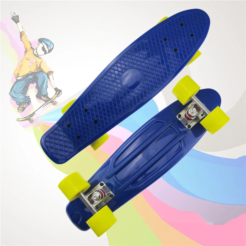 Новый дюймов 22 дюймов Детский скейтборд Пенни Доска однотонная одежда Fishboard Графический Ретро банан скейтборды мини скейтборд для детей