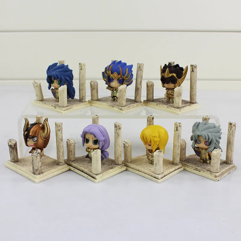 7 шт./лот Saint Seiya SHIRYU HYOGA SHUN IKKI JABUl Рыцари зодиака ПВХ экшн фигурка модель с коробкой
