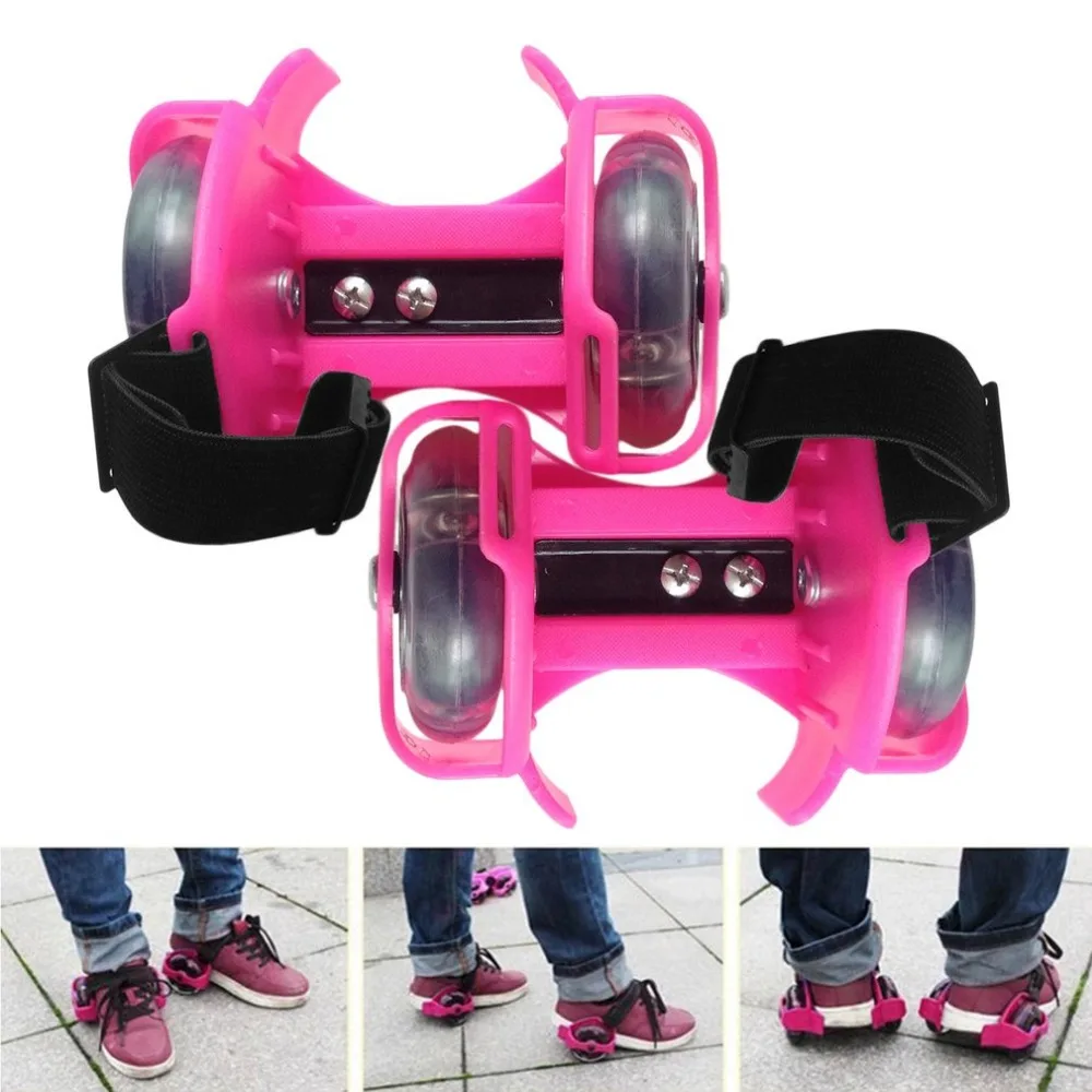 3 цвета светящиеся мигающие ролики маленькие ролики на пятку регулируемые просто обувь для роликов, скейтборда с двойными колесами свет