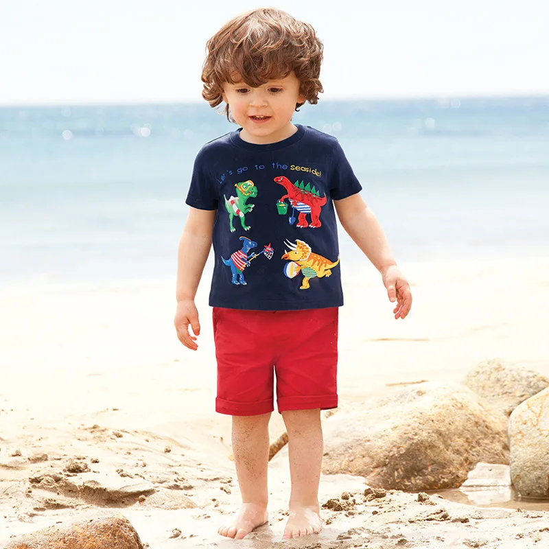 

2017 New 100% Cotton Summer Baby boy clothes Short sleeve t-shirt + Casual Shorts kids clothes set