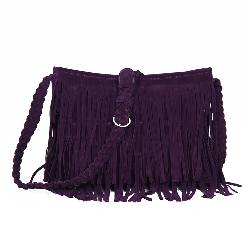 Женская сумка на плечо с кисточками, высокое качество, конверт, фиолетовый, кофейный, черный, розовый цвет, замша, женская сумка на плечо с кисточками, сумки через плечо, сумка для хранения