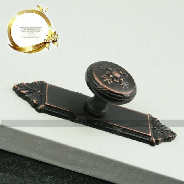 

Free shipping 106mm knobs with back plate  antique copper zinc drawer wardrobe shoe cabinet furniture handles pulls knobs HE01