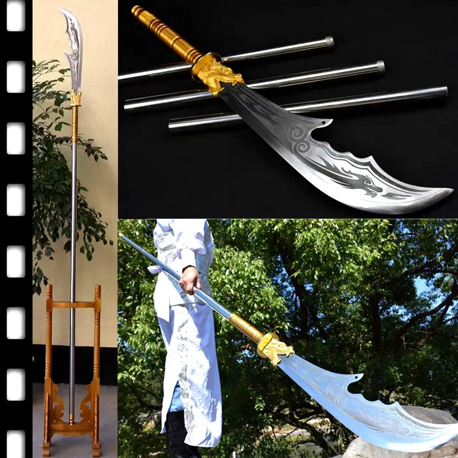 96 8 'длинная стальная ручка GuanGong Dao Broadsword KungFu DaDao меч с высоким марганцевым