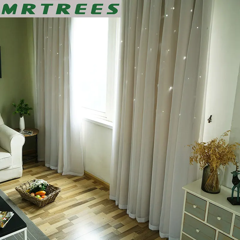 Cortinas opacas para sala de estar Rosa estrella princesa niñas dormitorio tratamiento ventana niños Cortinas de tela