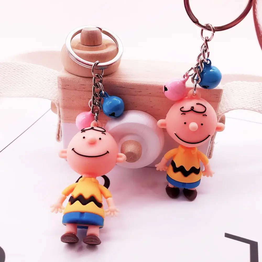 

2019 Cute Cartoon Charlie Brown Key Chain For ladies Creative Car Accessories Accessories Animation Key Chain Boyfriend Gift