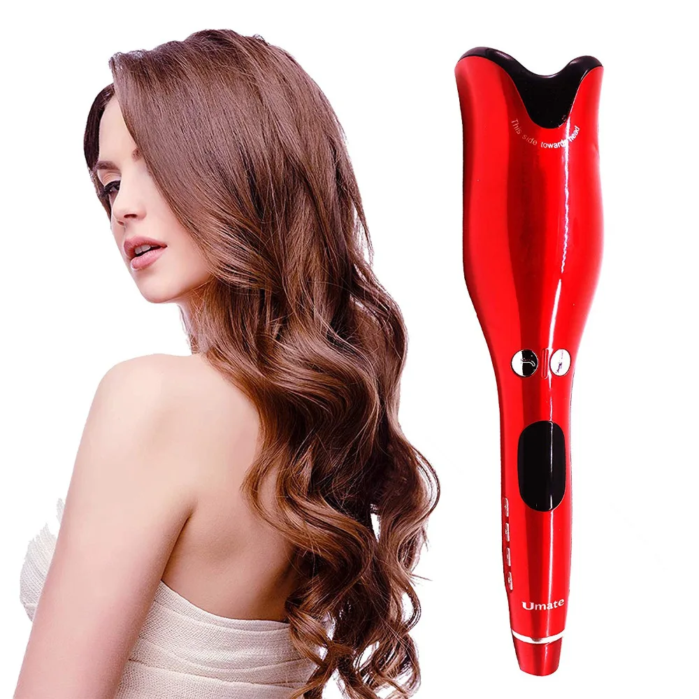 WXB spiral hair curler brush professional rotating automatic curling