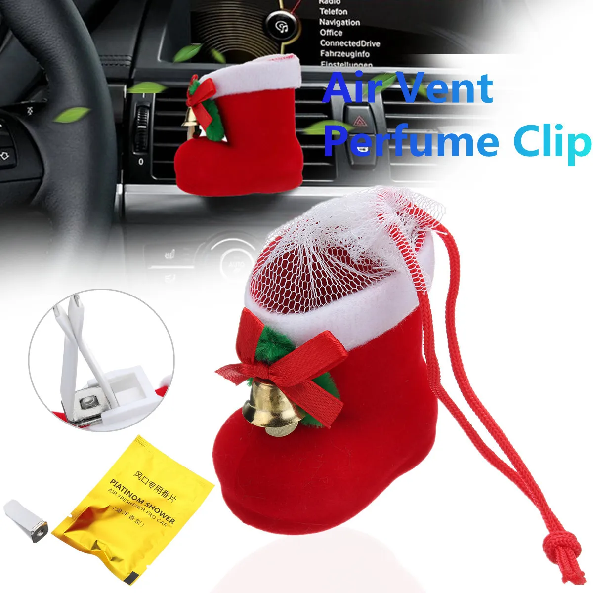 

Car Christmas Boot Air Vent Perfume Clip Air Conditioning Outlet Smell Removal Odor Refresher
