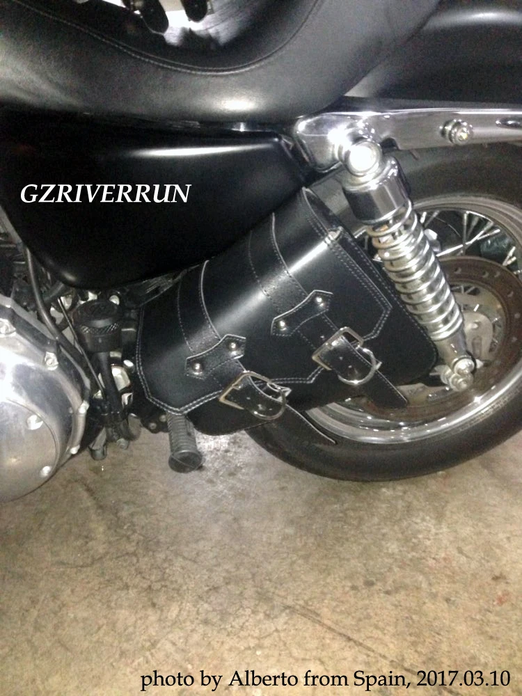 Gzriverrun ПУ кожа Saddlebag для Harley Davidson Sportster XL 883 1200 черный 2 шт. мотоциклетные Чемодан инструмент стороны сумка