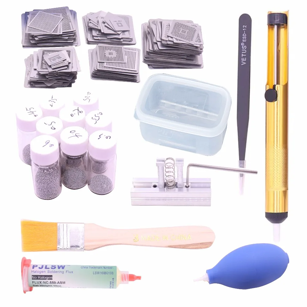 New Upgrade 715/model BGA Stencil Bga Reballing Stencil Kit with direct heating Reballing station 10pcs BGA Solder balls New Upgrade 715/model BGA Stencil Bga Reballing Stencil Kit with direct heating Reballing station 10pcs BGA Solder balls