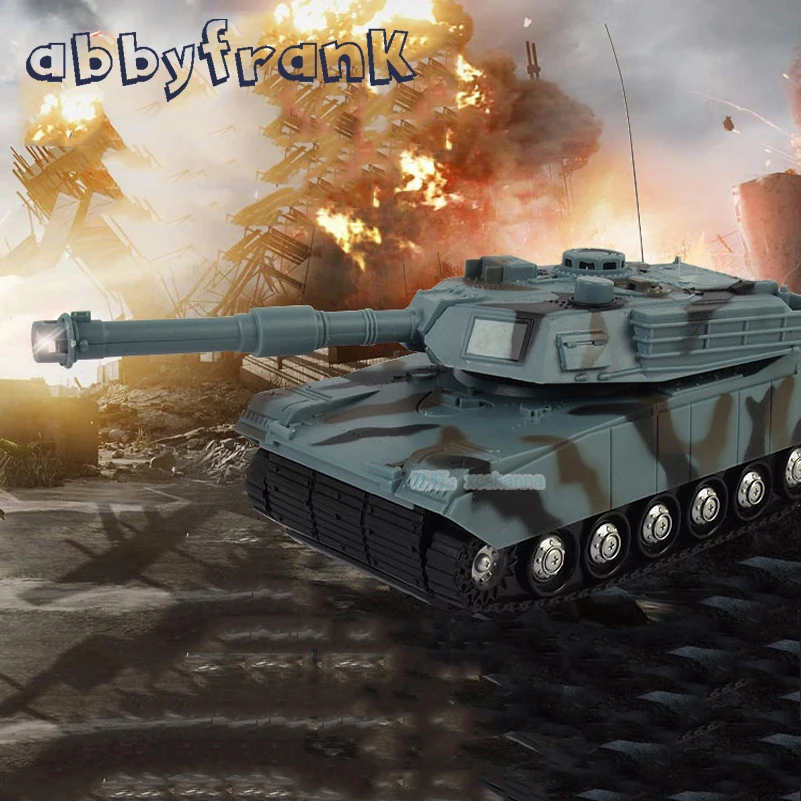 

Abbyfrank RC Tank Battle Tank Model 1:22 360 Rotation Music LED Radio Remote Control Fighting Plastic Toy Crawler Tractor