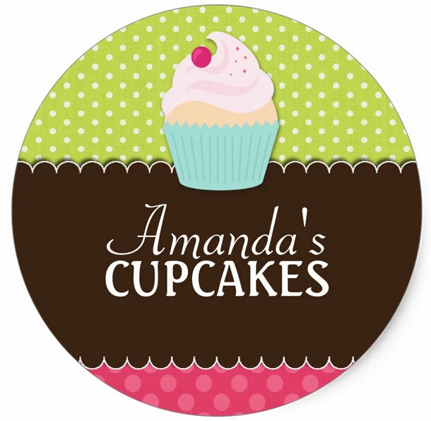 3.8cm Cute Cupcake Box or Jar Stickersin Stickers from Home & Garden