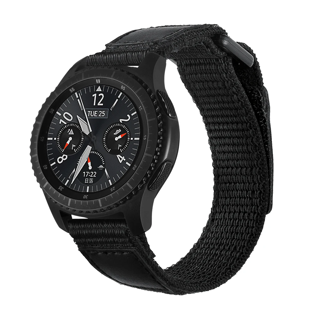 

22mm Watch Band for Samsung Gear s3 Frontier Nylon Genuine Leather for Samsung Gear S3 for Galaxy Watch 46mm Watch Strap 22mm