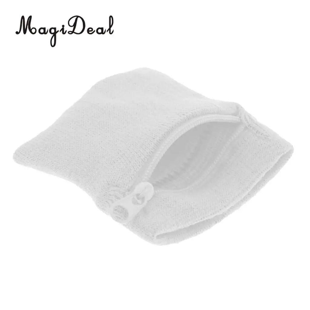 2Pcs Sports Running Wristband Wrist Wallet Zipper Pocket Arm Band for Key Card Holder Storage Bag Badminton Basketball Sweatband