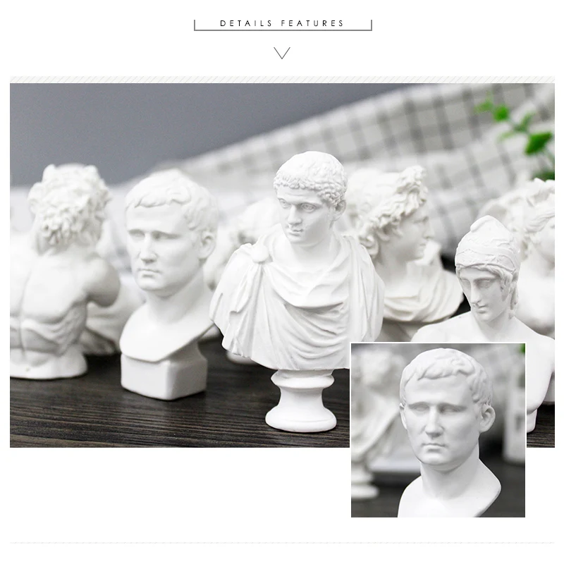 Sketch Painting Graffiti 10PCS set Resin Plaster Model 7-9cm Greek mythology Plaster Statue History Myth Figures