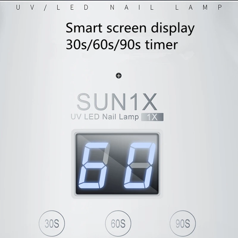 SUN1X автоматическое определение 36 Вт УФ светодиодный ногтей лампа для маникюра ЖК-дисплей Дисплей профессиональный фен для ногтей Все гели
