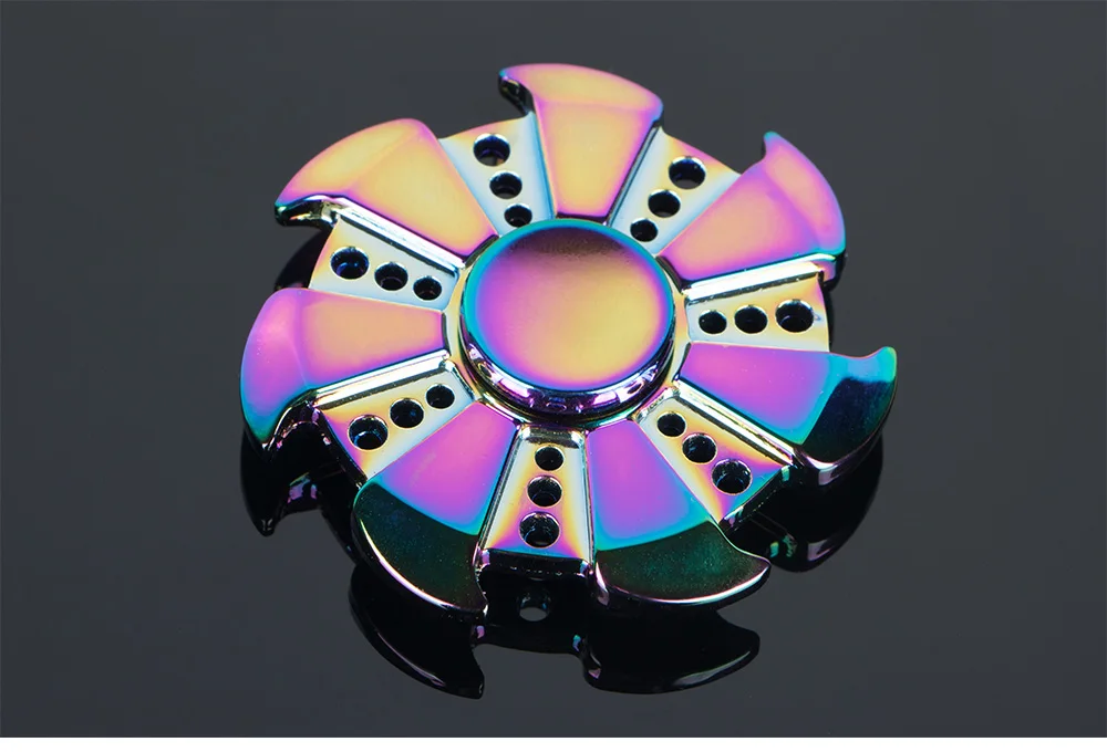 Многоцветный круговой Tri Hand Spinner цинковый сплав ADHD Austim обучающая игрушка стабильная долгое время для взрослых детей крутой подарок