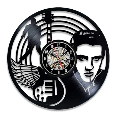 New Horloge Murale Saat Elvis Presley Wall Clock Design For Vinyl Record The King Of Rock Clocks Watch Home Decor 12 Inch - Цвет: Type C