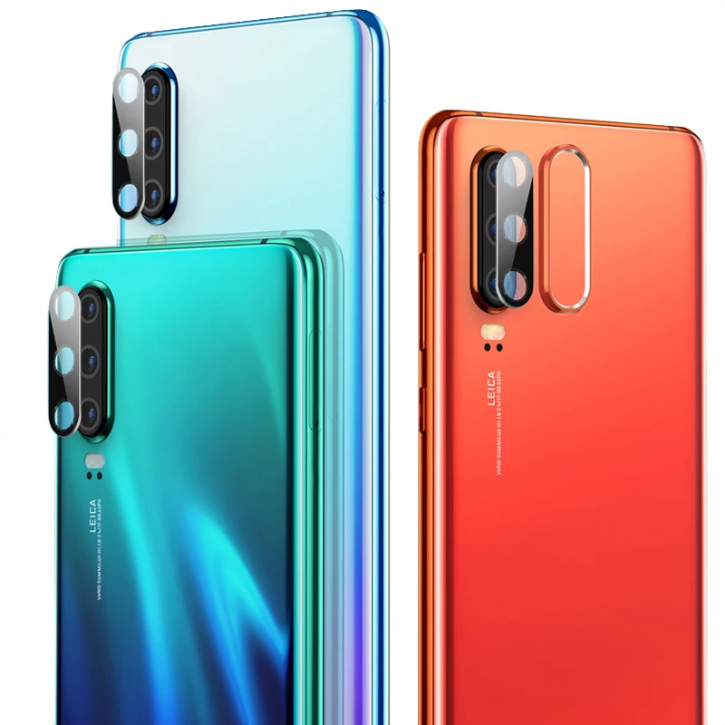 Защитный экран для объектива камеры Huawei P30 Pro + металлический защитный кольцевой
