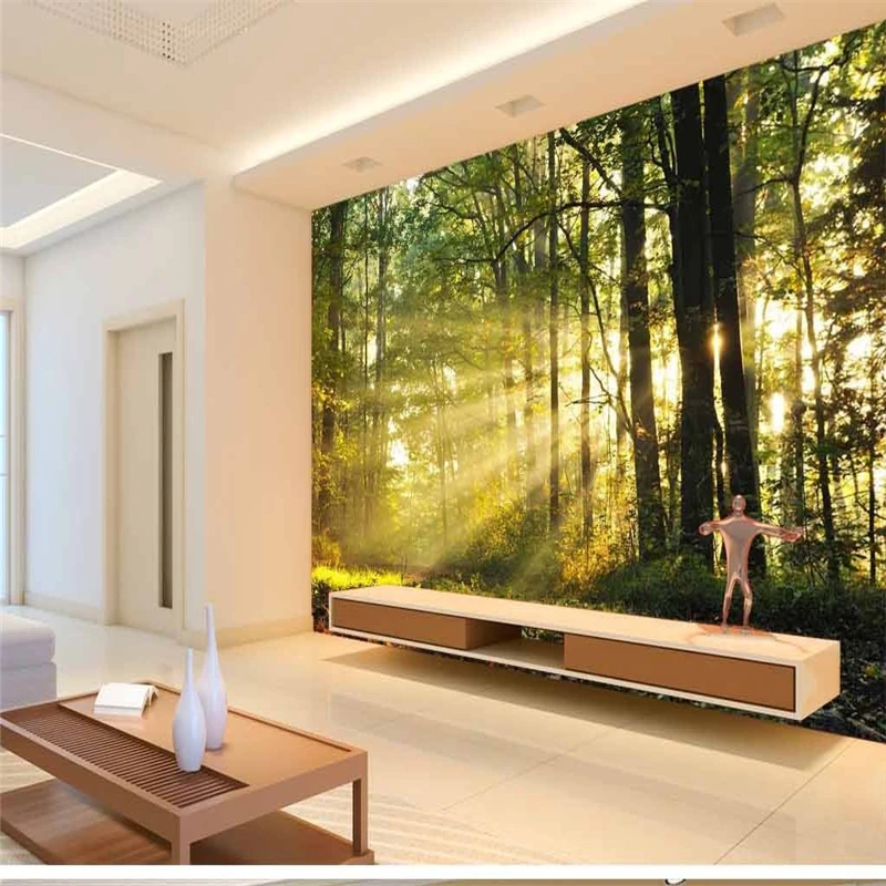 

Personalized custom wallpaper scenery sunny forest sofa bedroom TV backdrop papel de parede 3d para sala atacado