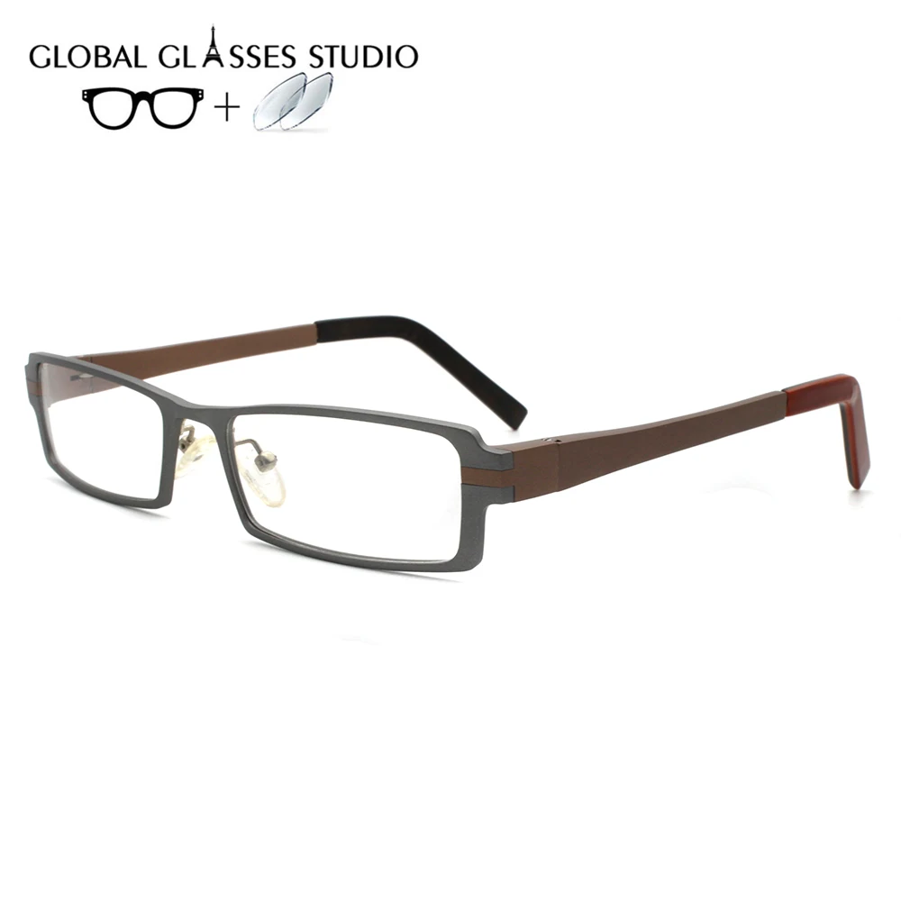 

Men Or Women Metal Glasses Frame Eyewear Eyeglasses Reading Myopia Prescription Lens 1.56 Index A411 Gray