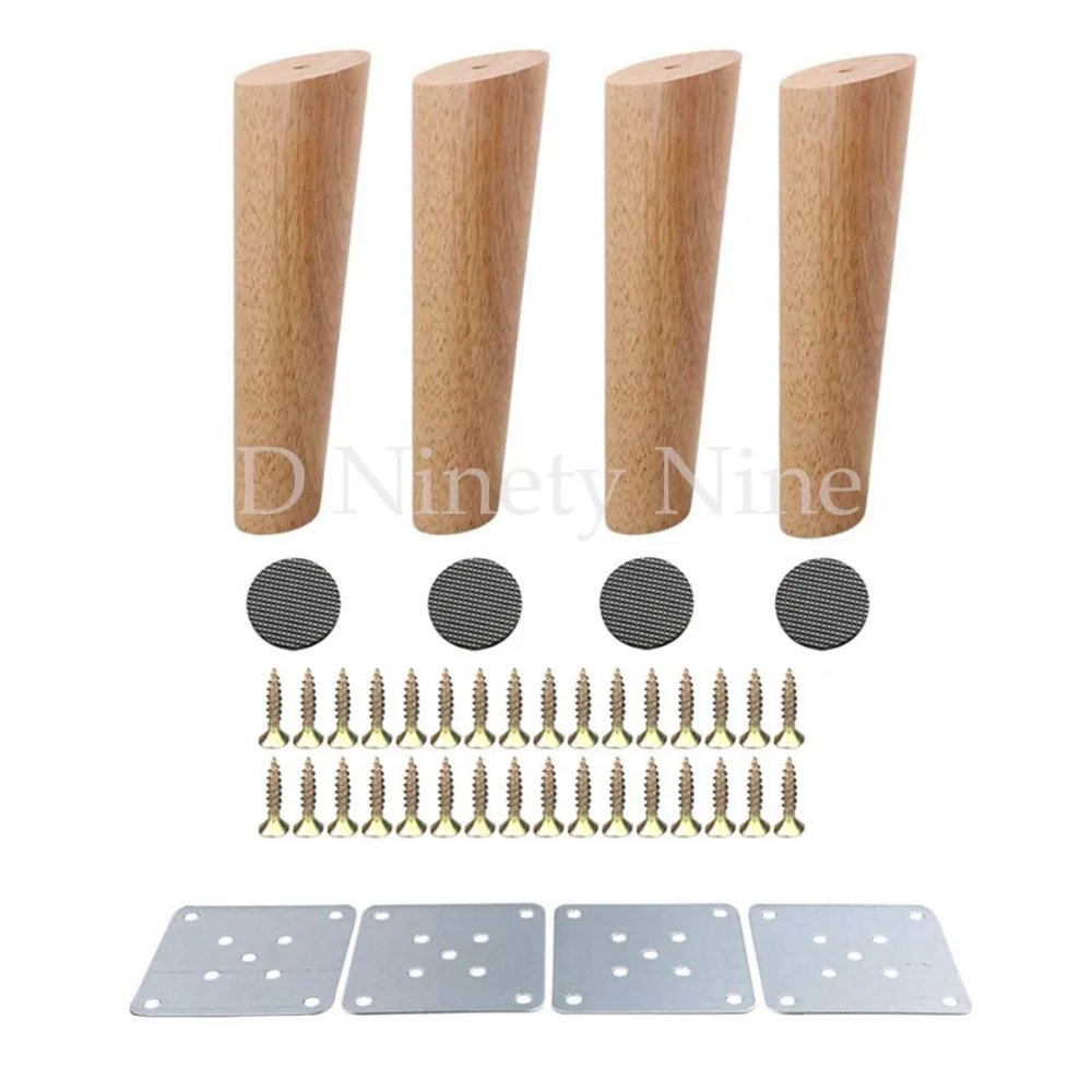 Oak-Wood-20cm-Height-Reliable-Furniture-Leg-with-Iron-Plate-Sofa-Table-Cupboard-Feet-Set-of