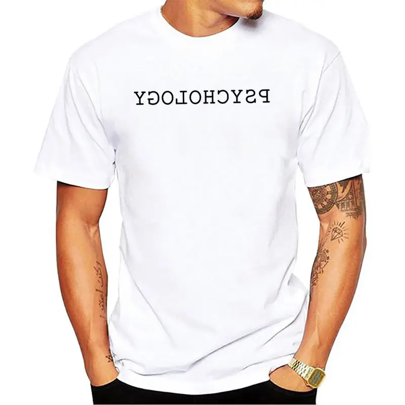 

Reverse Psychology Men's Printed Short Sleeve T Shirts Summer Casual Cotton Hip-hop Tops Fashion T Shirts