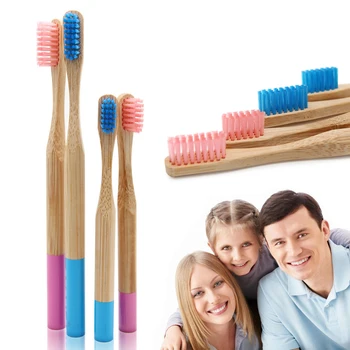 

4PCS Eco-Friendly Bamboo Toothbrush Standard Handle Soft bristles for Family Travel Adult and Child Tooth Brush Set
