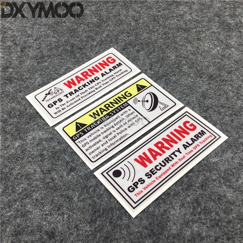 

2PCS Car Styling Vinyl Decal Warning GPS Technology Security Alarm Tracking System Motorcycle Bike Stickers 10cm